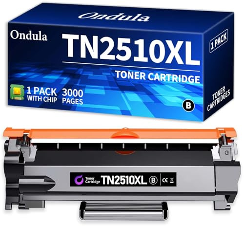 Ondula TN2510XL TN2510 Tonerkartusche Kompatibel für Brother HL-L2400DWE Toner für HL-L2400DW HL-L2445DW MFC-L2800DW MFC-L2835DW MFC-L2860DW DCP-L2620DW DCP-L2627DW (1 Schwarz, 1er-Pack)