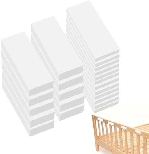 Funver 20Pcs Foam Headboard Bumpers, Self Adhesive Wall Protector from Furniture, EVA Anti-Vibration Bed Frame Noise Stopper Pads Include 10Pcs (15mm) + 10Pcs (5mm) Thick Headboard Stoppers