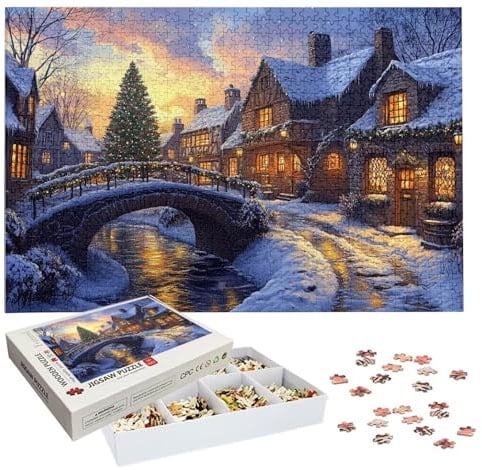 Puzzle 3000 Teile, Weihnachten Puzzle 3000 Teile Erwachsene, Schneemann Holzpuzzle Erwachsene, EIN Herausforderndes Rätsel, Puzzlespiele für Die Ganze Familie, Holzpuzzle für Deko Wohnzimmer, H-2621