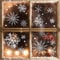 Wandtattoo-Loft Wandtattoo-Loft Fensteraufkleber Schneeflocken Set - wiederverwendbar - 24 x Aufkleber im Set Schneeflocken und Sterne / Fensteraufkleber / Fensterdeko-Set