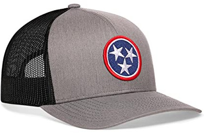 HAKA State Flag Series Trucker Hat für Herren & Damen Verstellbare Baseballmütze Golfmütze Snapback, Grau/Schwarz, Einheitsgröße