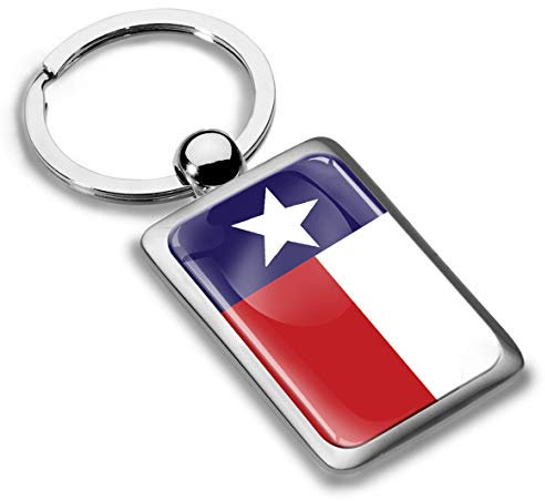 Biomar Labs® Schlüsselanhänger Metall Keyring mit Geschenkbox Autoschlüssel Geschenk Metall-Schlüsselanhänger Schlüsselbund Edelstahl Texas Flagge, KK 243