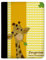 CreaDesign Customize A4 Zeugnismappe für Kinder - 26.7 x 32.7 x 1 cm, erweiterbar auf bis zu 20 Fächer, Sichtbuch ohne Klarsichthüllen, Giraffe Gelb Design, Dokumentenmappe für Schüler