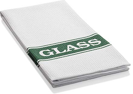 E-Cloth Glassware Drying & Polishing Towel, Premium Microfibre Glass Cleaner and Dryer, Great for Windows, Glass and Mirrors, Washable and Reusable, 100 Wash Promise, 1 pack
