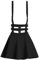 ZHANCHTONG Damen Elastische Taille Falten Kurz Hosenträger Rock Mini Strapsrock - Schwarz - Klein