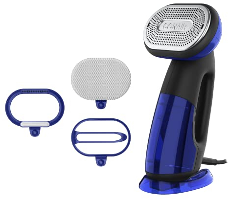 Conair GS108 Turbo ExtremeSteam 1875 Watt Handheld Fabric Steamer, 2-in-1 Steam and Iron Garment, Plastic, W, 8.5 Ounces, Black/Blue