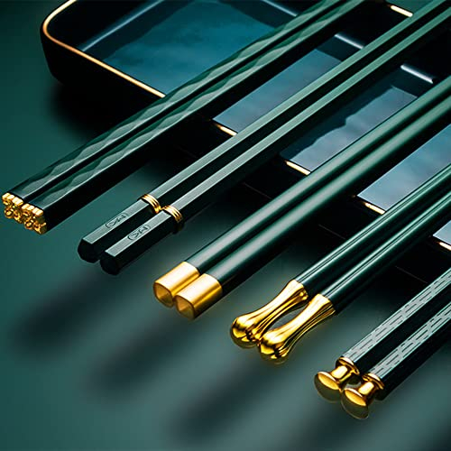 MZSX Set de regalo para palillos, palillos Profesional de gama alta, Reutilizables, antideslizantes, anticalor, Platos de Aushi o Arroz, negro, chinos japoneses
