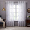 Deconovo Gardinen Weiß Vorhang Transparent Leinenoptik Ösenvorhang Voile Ösenschal Wohnzimmer, 160x140, Kurve Welle