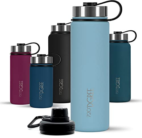 720°DGREE Botella Agua Termo Acero Inoxidable “noLimit“ – 530ml - Sin BPA Free, Antigoteo y Prueba de Fugas - Frasco térmico, Cantimplora Aislada Bebida Caliente Frío con Gas +Cubierta Deporte Gratis