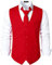 PARKLEES Herren Hipster Urban Design Business formelle Weste Slim Fit Anzug Smoking Kleid Weste, rot, M