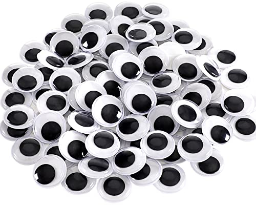 100 Stück 30mm Wackelaugen Selbstklebend Groß Schwarz Weiße Augen für DIY Handwerk Dekoration (30 mm)