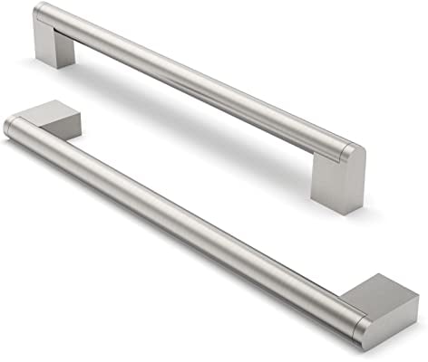 FURNIWARE 10 piezas manija de gabinete, distancia de orificio de 224 mm, manijas de muebles de acero inoxidable, tiradores de armario, manija de gabinete de cocina,níquel cepillado