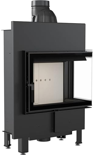 Lucy Slim BS 8 kW Ø 160 Stahlkamin mit Ventilator, Zertifiziert Bimschv 2, Kompakter Kamineinsatz, beidseitige Feuersicht, ideal für Moderne Wohnräume,