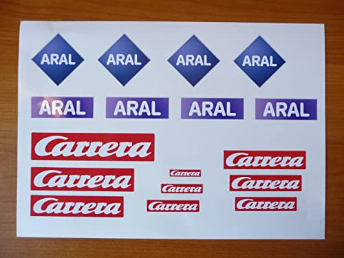 WIM Slotcar Aufkleber Tankstelle 17er Set für Carrera Servo oder Universal