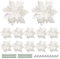 Toddmomy 12pcs White Poinsettia Artificial Flowers, Christmas Glitter Poinsettia Flowers Christmas Tree Floral Decorations with Clips and Stems for Xmas Wedding Party Wreath