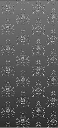wandmotiv24 Türtapete Barock Schwarzgrau Muster 70 x 200cm (B x H) - Selbstklebende Strukturtapete Sticker für Türen, Türfolie, Aufkleber, M0122