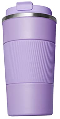 JUSHZ Botella Agua Garrafa Termo Cafe para Llevar Taza Termica Termo Pequeño para Cafe Thermos con Tapa Auto Acero Inoxidable Regalo (Purple,510ml)