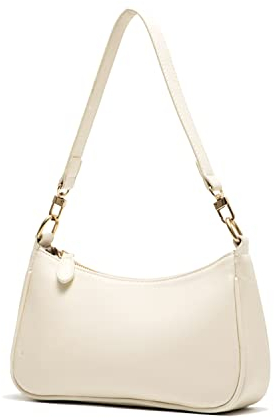 VODIU Clutch-Handtaschen mit 2 abnehmbaren Trägern und Reißverschluss, Crossbody-Taschen, Schultertasche, Handtasche für Damen, Beige, Medium