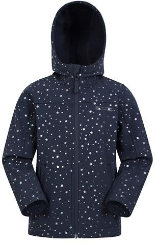Mountain Warehouse Exodus Kids Softshell Jacket - Breathable Childrens Jacket, Water Resistant Girls Coat, Fleece Lined Boys Hoodie, Wind Resistant - For Spring Summer Iridescent Kids Size 3-4 Years