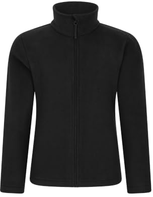 Mountain Warehouse Camber II Fleecejacke für Kinder - Bequemes, leichtes Sweatshirt, Durchgehender Reißverschluss, Anti-Pill-Effekt - Frühling Sommer, Jungen Schwarz 116