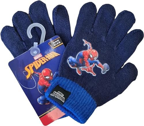 Gants d'hiver pour enfants 2 pièces hiver unisexe taille unique (SPIDERMAN Bleu)