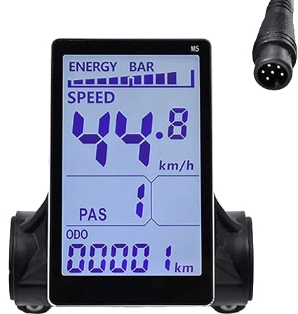 Iegefirm M5 LCD-Anzeigezähler für Elektrofahrrad, 24 V, 36 V, 48 V, 60 V, E-Zubehör, LCD-Display, für Scooter, E-Bike (6 Pin)