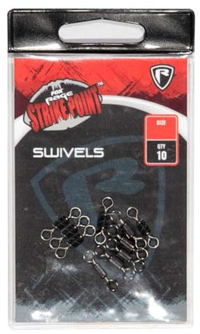 Fox Rage Strike Point Swivel - 10 Tönnchenwirbel, Größe:3