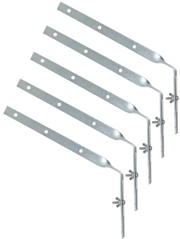 SPARES2GO Gutter Side Rafter Bracket Universal Galvanised Steel Fascia Support Fixings (Pack of 5, 300mm)