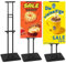 VAIIGO Support d'affiche robuste - Présentoir Réglable - Double face - Socle Hauteur réglable jusqu'à 190 cm - Support de panneau de sol pour exposition, restaurant, entreprise