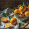 artissimo, Glasbild, 30x30cm, AG5497A, Essen und Trinken: Vintage Orangen, Bild aus Glas, Wanddekoration aus Glas, Wandbild Küche modern, Küchenbild Gewürze