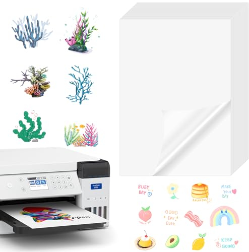Blatt Sticker papier zum Bedrucken 30 Blatt A4 Selbstklebende Folien Bedrucken,Selbstklebend Folie Druckpapier,klar Selbstklebend,für Aufkleber Drucker, Laser und Tintenstrahldrucker Drucker