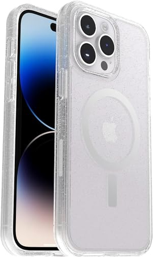 OtterBox iPhone 14 Pro Max (Only) Symmetry Clear Series+ Case - Stardust (Clear/Glitter) - Ultra-Sleek - Snaps to MagSafe - Raised Edges Protect Camera & Screen - Non-Retail Packaging