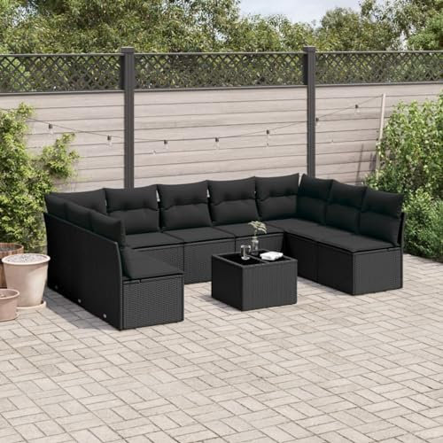 Festnight Gartenlounge Outdoor XXL mit Stauraum Rattan Garten Loungemöbel Set Groß Ecklounge Garten Lounge Sofa Polyrattan Gartensofa Terrassenmöbel Ecksofa Terrasse Gartenmöbel