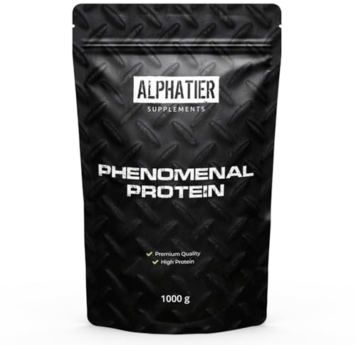 Alphatier Phenomenal Proteína en Polvo con Aminoácidos - Chocolate Brownie 1kg - 72% de Proteína - Protein Powder Brownie de Chocolate - Proteína de Soja con EAA - sin Gluten + sin Lactosa