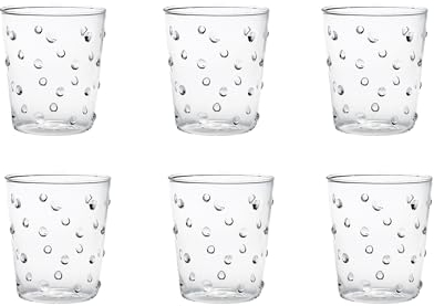 Zafferano Lot de verres de fête en verre borosilicate au design à pois (transparent)