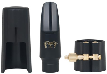 OriGlam Alto Saxophone Mouthpiece Kit, 3pcs Sax Mouthpiece Kit with Cap Cover and Leather Ligature for Saxophone Mouthpiece
