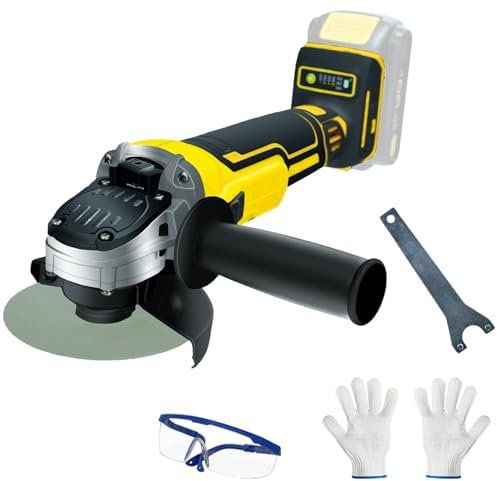 Cordless Angle Grinder for Dewalt 20V Battery,125 mm Brushless Grinder,4-Speed Metal Grinder for 4.9 in. Wheels,6600RPM for Cutting, Polishing and Grinding (No Battery and Blades