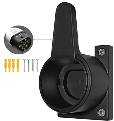 BDHI Type 2 EV Cable Holder Type 2 Wall Bracket EV Charging Cable Tie Organiser Weather Proof Holder for Most EU EVs Charging Cable Tidy, Including Mounting Kit(Y288-1)