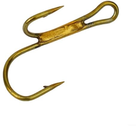20pcs Strong Barbed Fishing Hooks, High Carbon Steel Double Hook Worm Lure for Pike Fishing (4#)