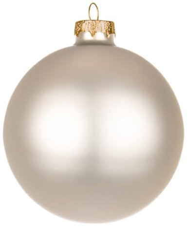 Magie di Natale Christbaumkugeln Glas dekoriert (8, creme matt, 7cm)
