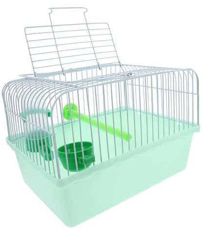 BESPORTBLE tragbarer Vogelkäfig Vogeltransportbox Kanarienkäfig hängender Vogelkäfig Zubehör für Vogelkäfige Vogel Träger Kleiner Käfig für Vögel Tragbarer Hamsterkäfig Abs Light Green
