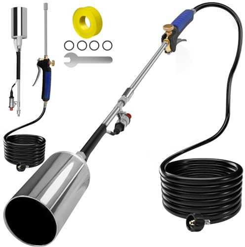 Kit de brûleur de mauvaises herbes à propane, haute puissance, chalumeau robuste avec tuyau de 3 m pour désherbage, toit asphalte, neige lce, marquage routier, charbon