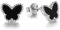 Evensee Schmetterling Ohrstecker mit Schwarzem Onyx 925 Silber,Hypoallergener Butterfly Schmuck Ohrringe Edelstein Mode,Beliebte Geschenke für Frauen Geburtstag Valentinstag Weihnachten Hochzeit