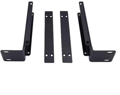 Alanmoship Metal Rack Mounting Bracket For SLX4 Wireless Receiver Microphone, 2Mm Thick Plate, Black Professional Audio Equipment Stand With Screws(2 in 1)