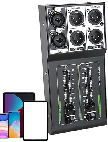 Fbinys Studio Monitor Controller, Passive Volume Control Professional | Precise audio control, lossless adjustment, 70 mm fader, plug and play