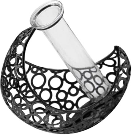 Toyvian Glasvase Büro-hydrokultur-vase- Mond-blumentopf- Mittelstücke Zylinderausbreitung Vasen Geometrische Vase Vasen Wohnkultur Objekte Blumenvase Black Eisen