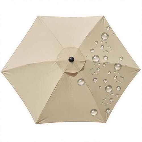 Genérico Toldo De Repuesto para Sombrilla de tela de poliéster, hexagonal Lona de recambio de 6 brazos, solo toldo para voladiza patio aire libre sombrilla(Beige,300cm)