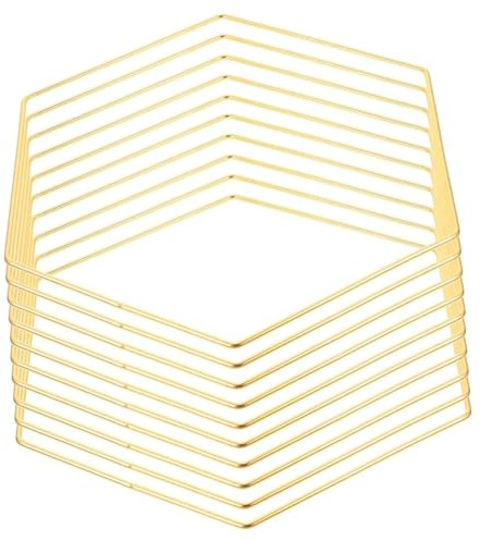 Koolenry 10pcs Hexagonal Golden Dream Catcher Frame Wedding Wreath Decor Supplies Centerpiece