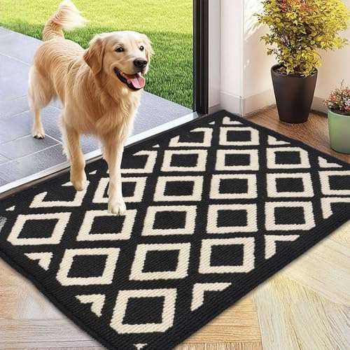 OTraki Door Mats Indoor 60 x 90 cm, Dirt Trapper Door Mat Machine Washable Indoor Doormat with Non-slip TPR Backing Dog Doormat Floor Mat for Kitchen, Dogs, Entrance, Patio, Garden