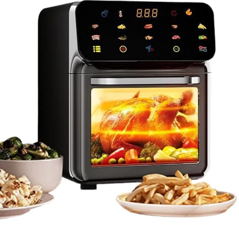 Yurosuis Tostadora Freidora De Aire - Horno De Aire Caliente Freidora Sin,15L Capacidad 2 Bandejas Deshidratador Hornear,Para Hornear Cocinar Carne Pollo Pizza